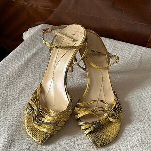 Kate Spade Python Snakeskin Print Strappy Sandal Shoes Heels size 6.